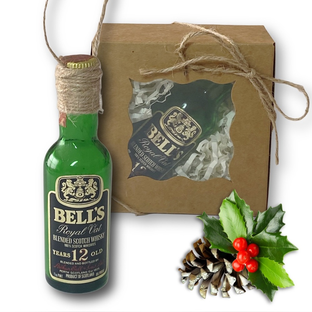 Bell's Royal Vat 12 Year Old Scotch Whisky Artisan Vintage Glass Bottle Ornament